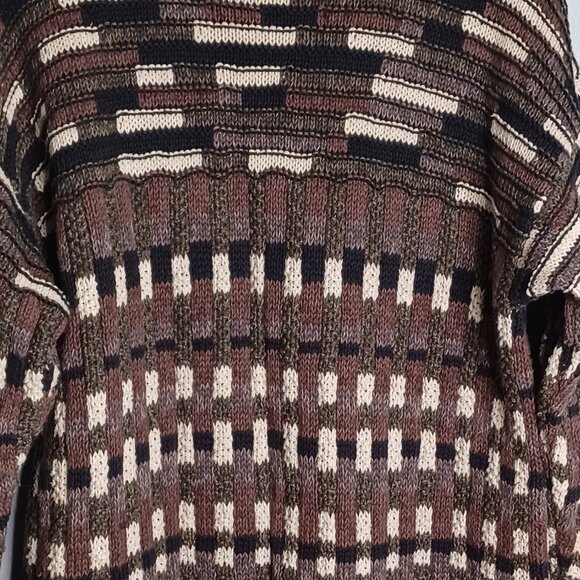 Northern Isles Sweater Mens L Multicolor Knitted by Hand Thick Cable Fisherman - Picture 4 of 6